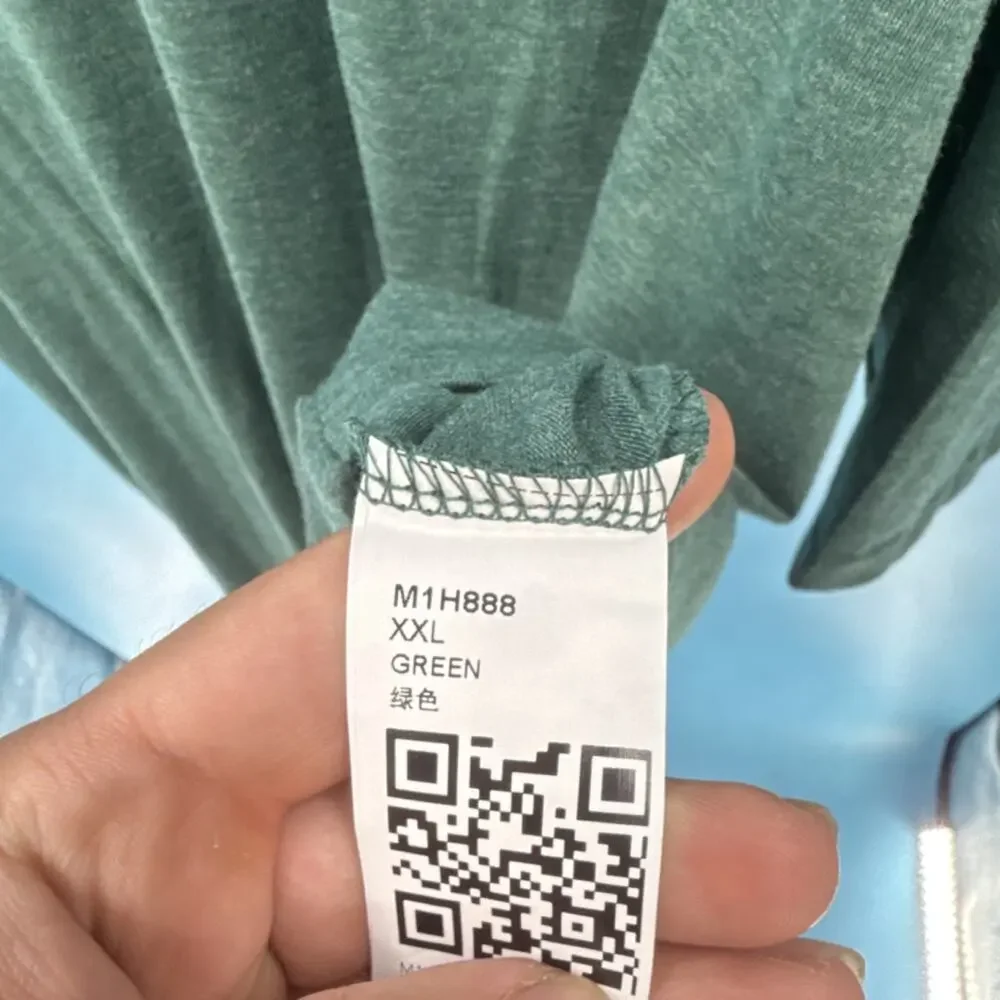 Women's Green Relaxed Knit Pullover T-Shirt V-Neck 3/4 Sleeve M1H888 Size 2XL - Picture 2 of 3